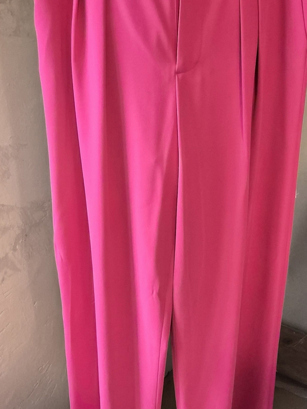 Alice + Olivia Fuchsia High-Waist Wide-Leg Trousers